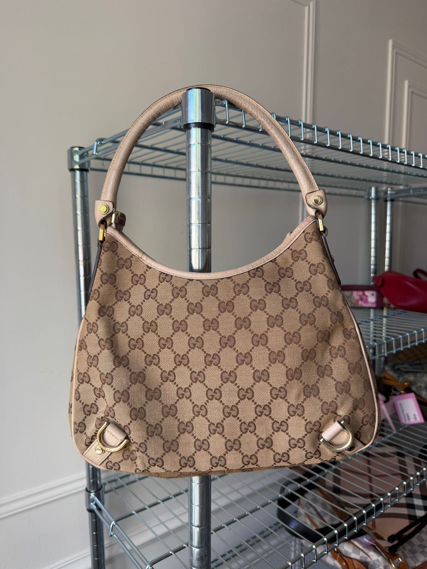 Pre-Owned Beige GG Canvas Hobo Shoulder Bag