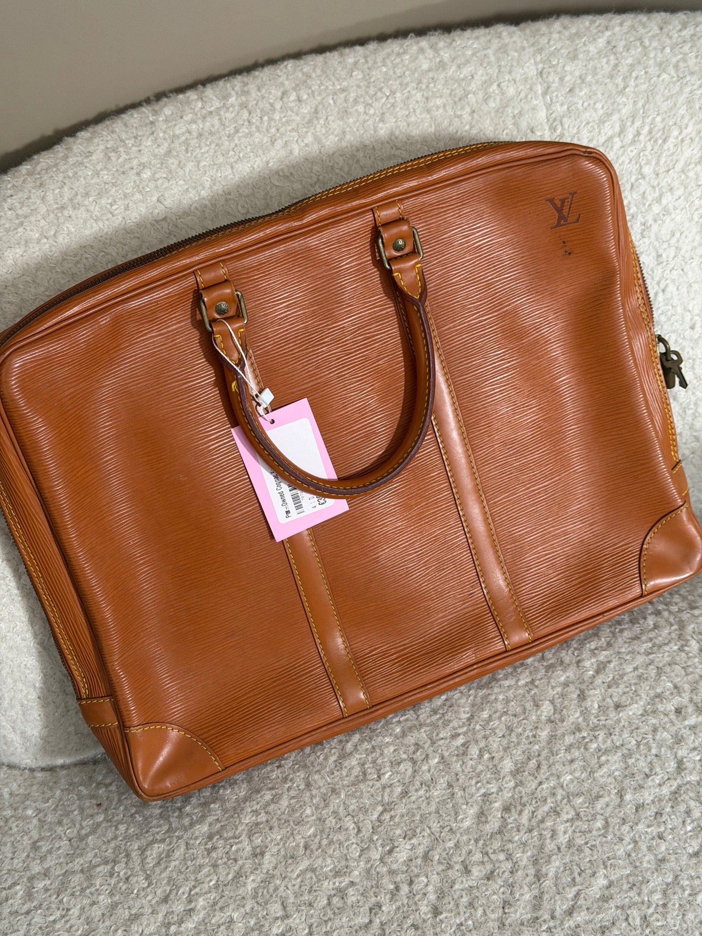 Pre-Owned Cognac Epileather Porte Documents