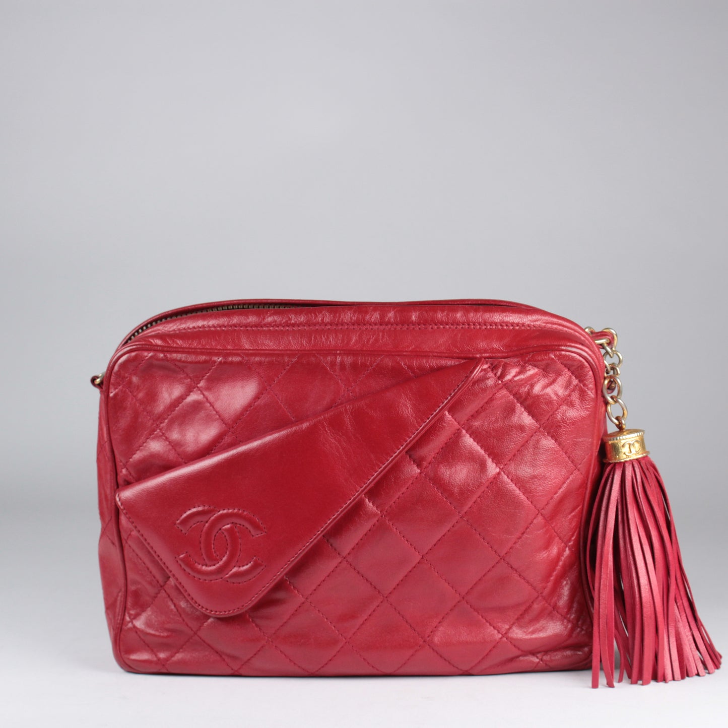 Camera Bag - Red Lambskin