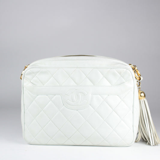 Camera Bag - White Lambskin