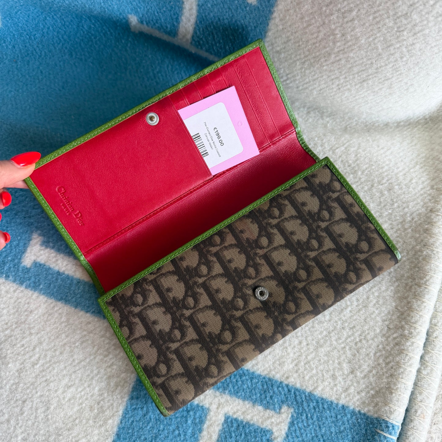 Pre-Owned Dior Rasta Coated Canvas Wallet