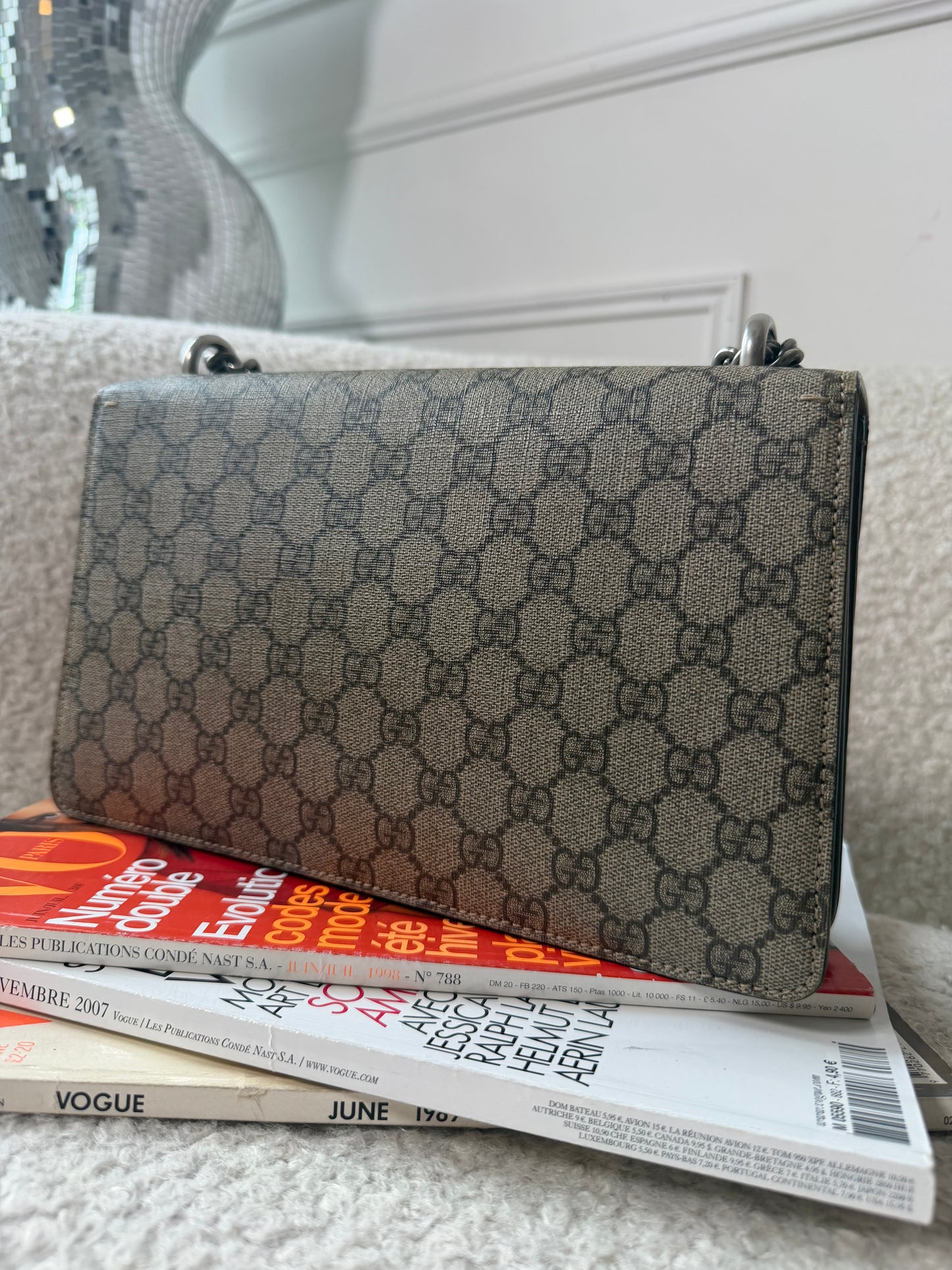 Pre-Owned GG Supreme Canvas Dionysus Shoulder Bag