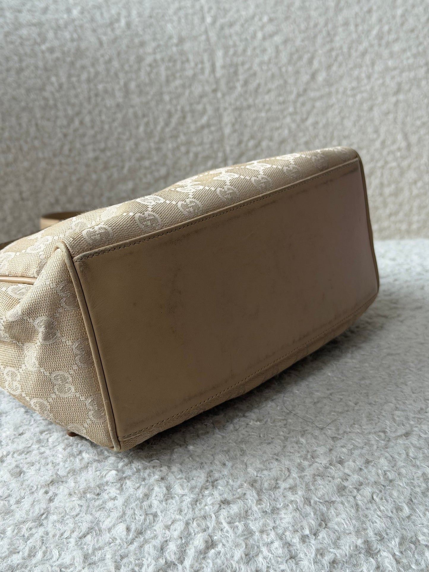 Beige GG Canvas Hobo Shoulder Bag