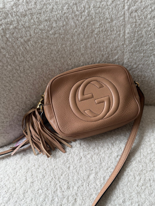 Beige Leather Soho Camera Bag