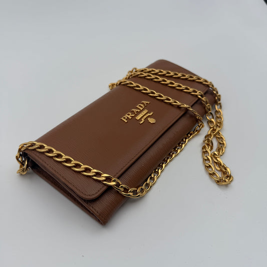 Pre-Owned Tan Epileather Wallet on Chain