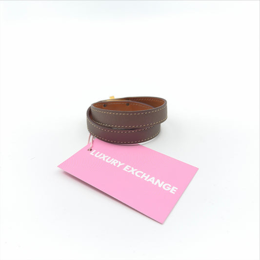 Pre-Owned Taupe Leather Kelly Bracelet (PM)
