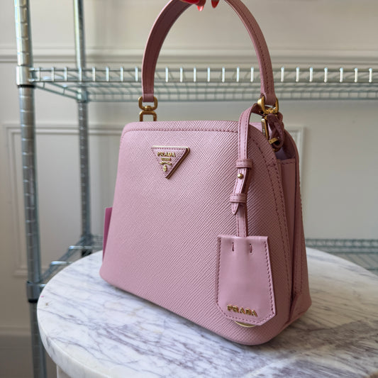 Pre-Owned Baby Pink Saffiano Leather Tote w/Strap