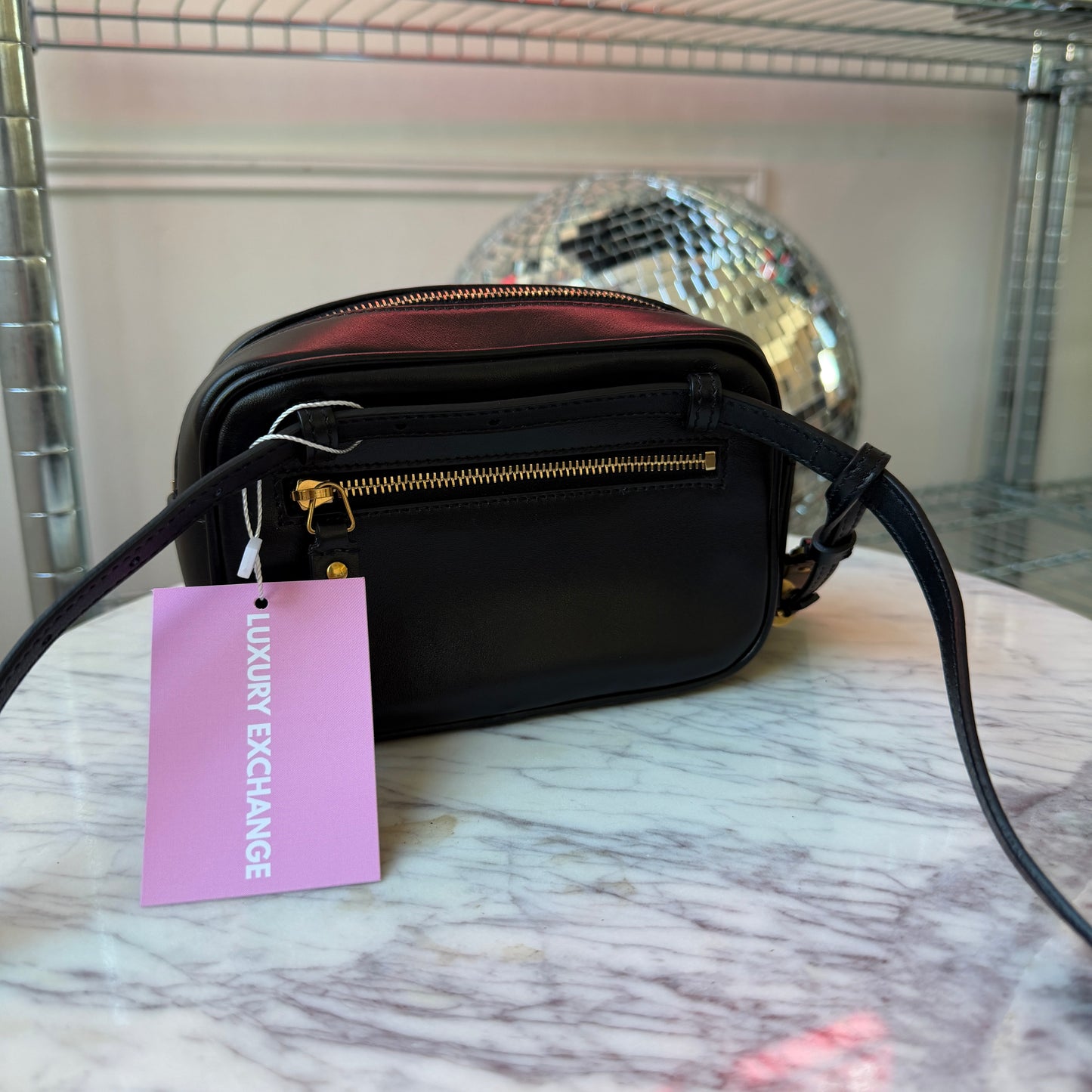 Pre-Owned Black 'Lou' Leather Camera Bag