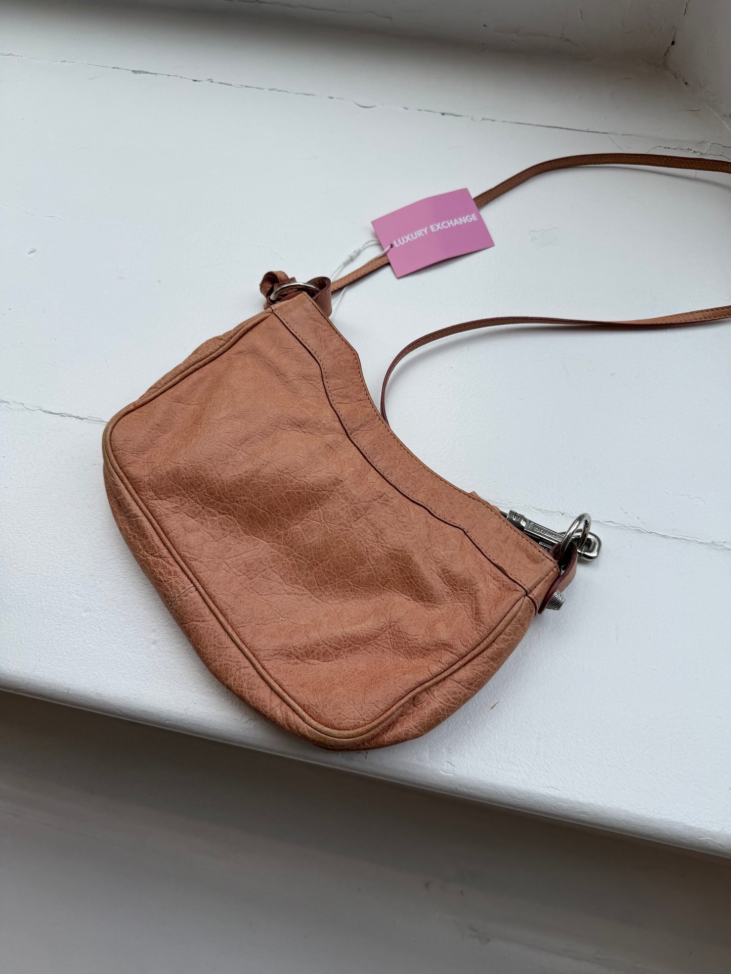Pink Leather Crossbody Bag