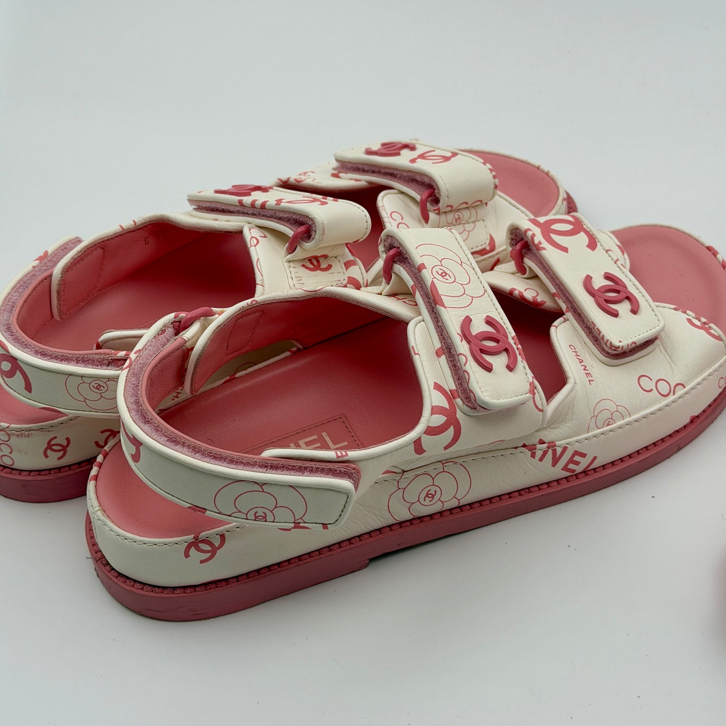 Pre-Owned Pink/White Sandals 38.5C