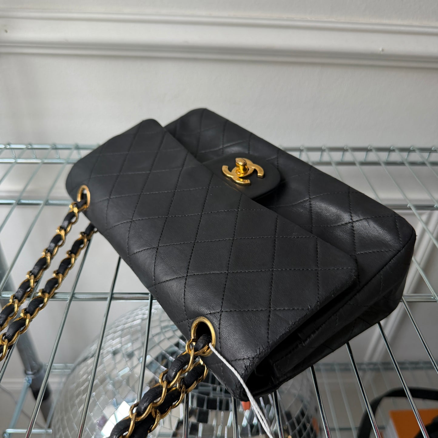 Black Lambskin Small Classic Double Flap 24KGHW