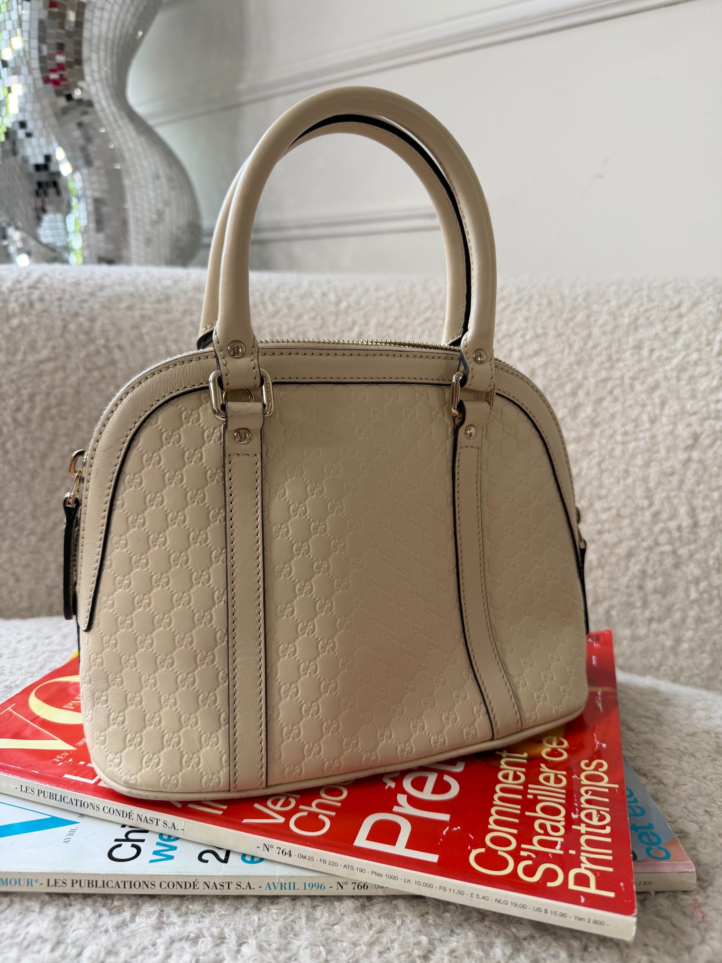 Pre-Owned White Guccissima Leather Promenade
