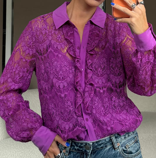 Pre-Owned Purple Lace Top (40)