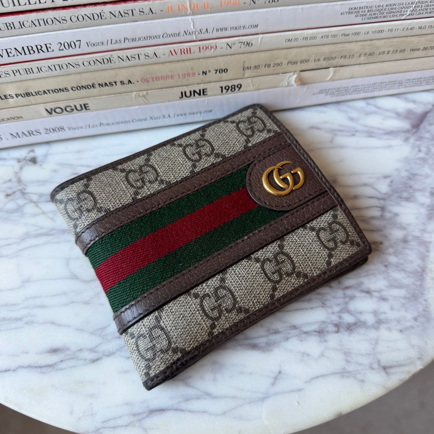Pre-Owned Tricolour GG Coated Canvas Wallet