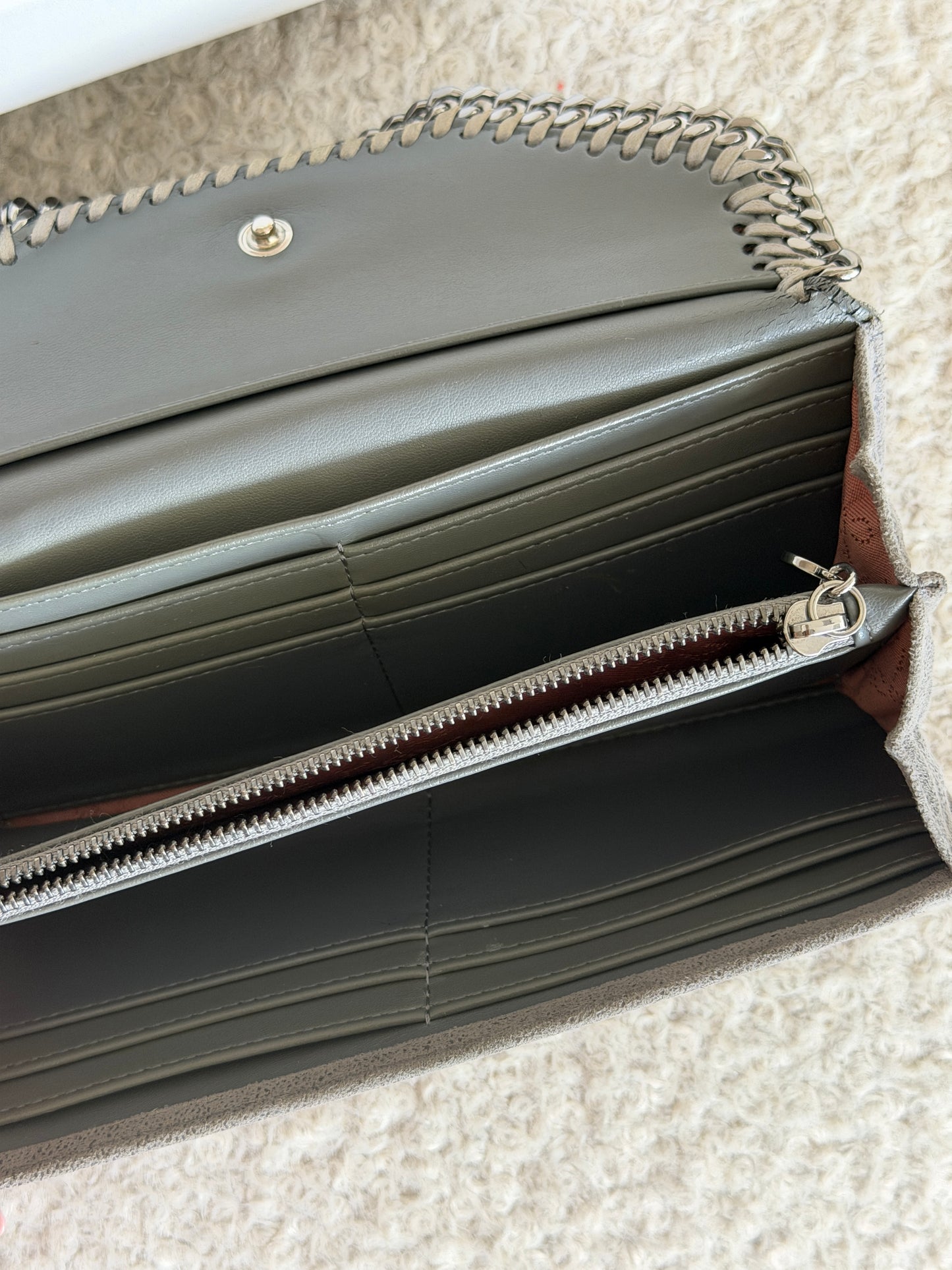 Pre-Owned Grey Suede Wallet