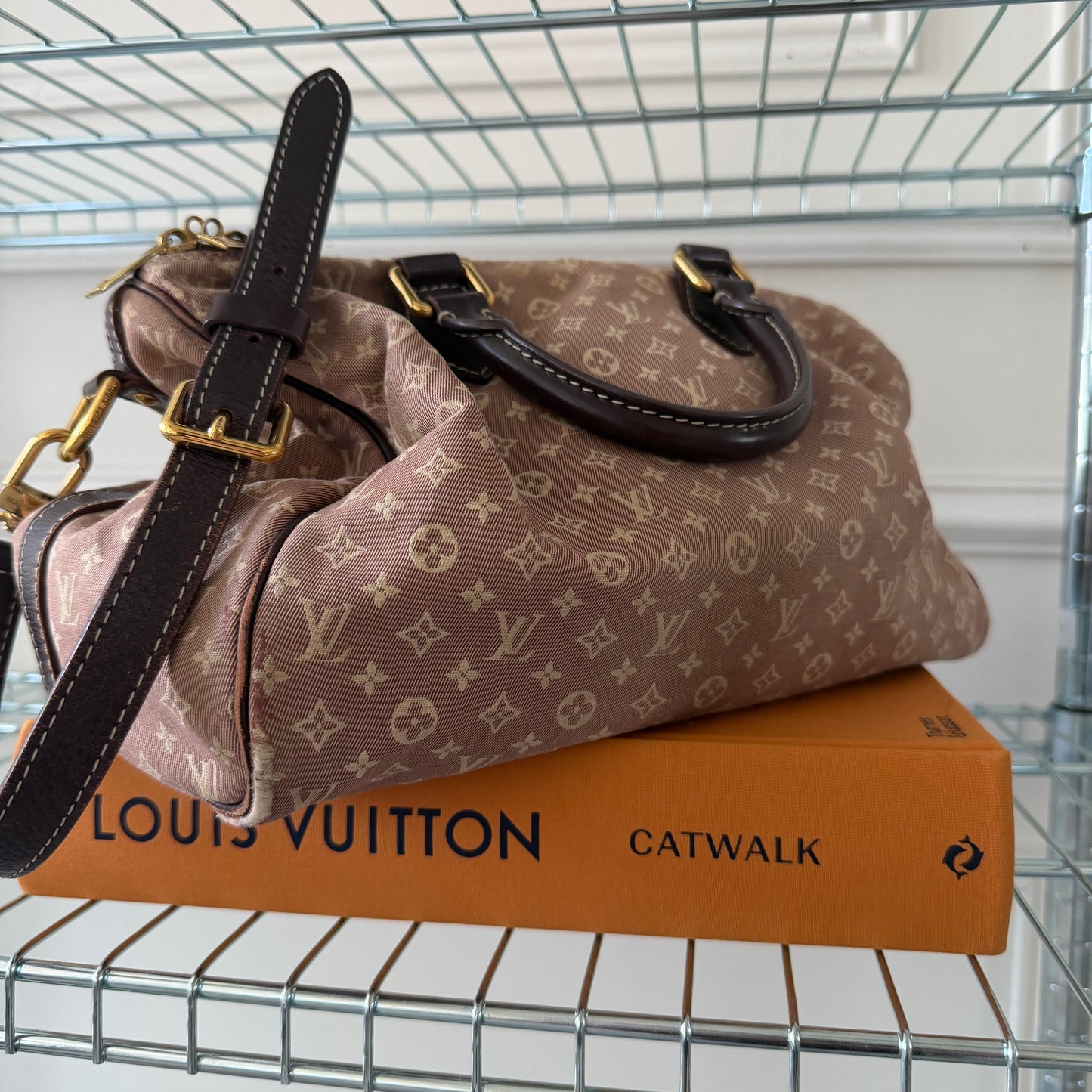 Pre-Owned Brown Mini Lin Canvas Speedy 30
