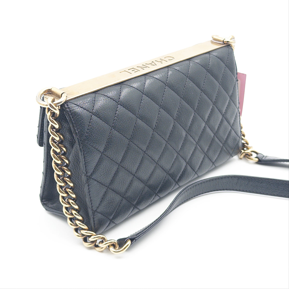 Pre-Owned Black 'Rita' Goatskin Single Flap Crossbody Bag