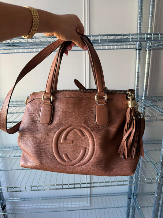 Pre-Owned Brown Soho Pebbled Leather Crossbody Bag