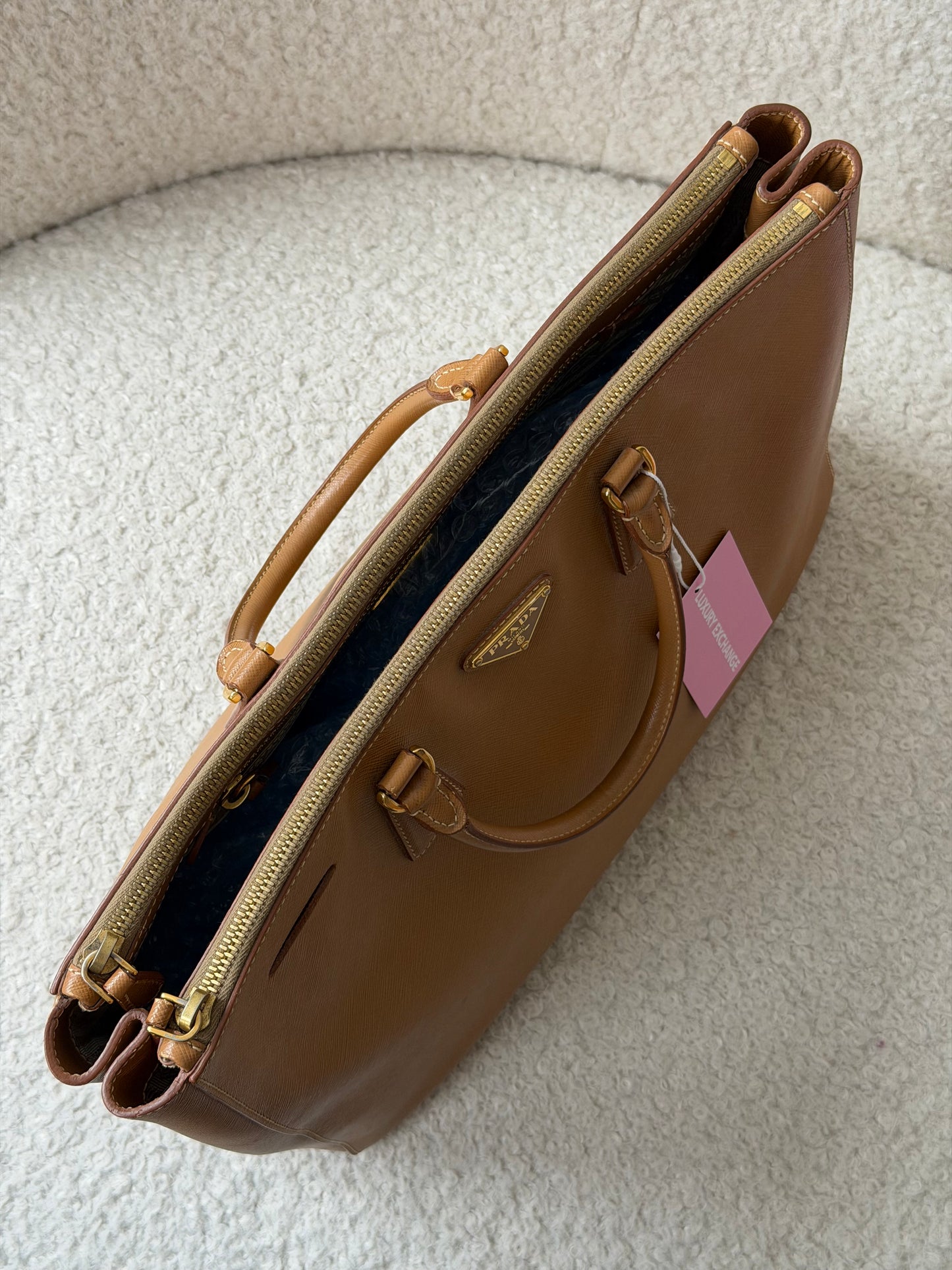 Brown Saffiano Leather Galliera Large - Pre-Owned
