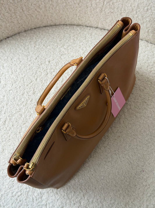 Brown Saffiano Leather Galliera Large - Pre-Owned