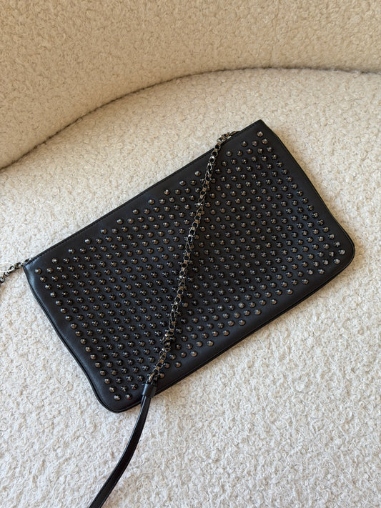 Black Studded Leather Handbag