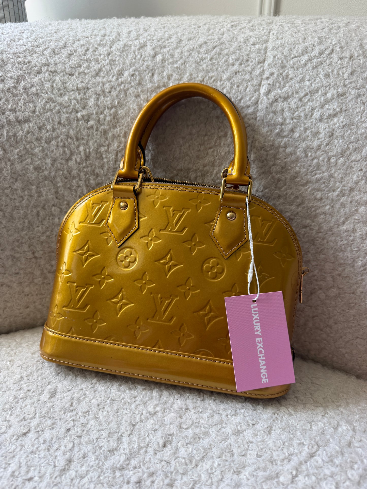 Pre-Owned Gold Monogram Vernis Leather Alma BB