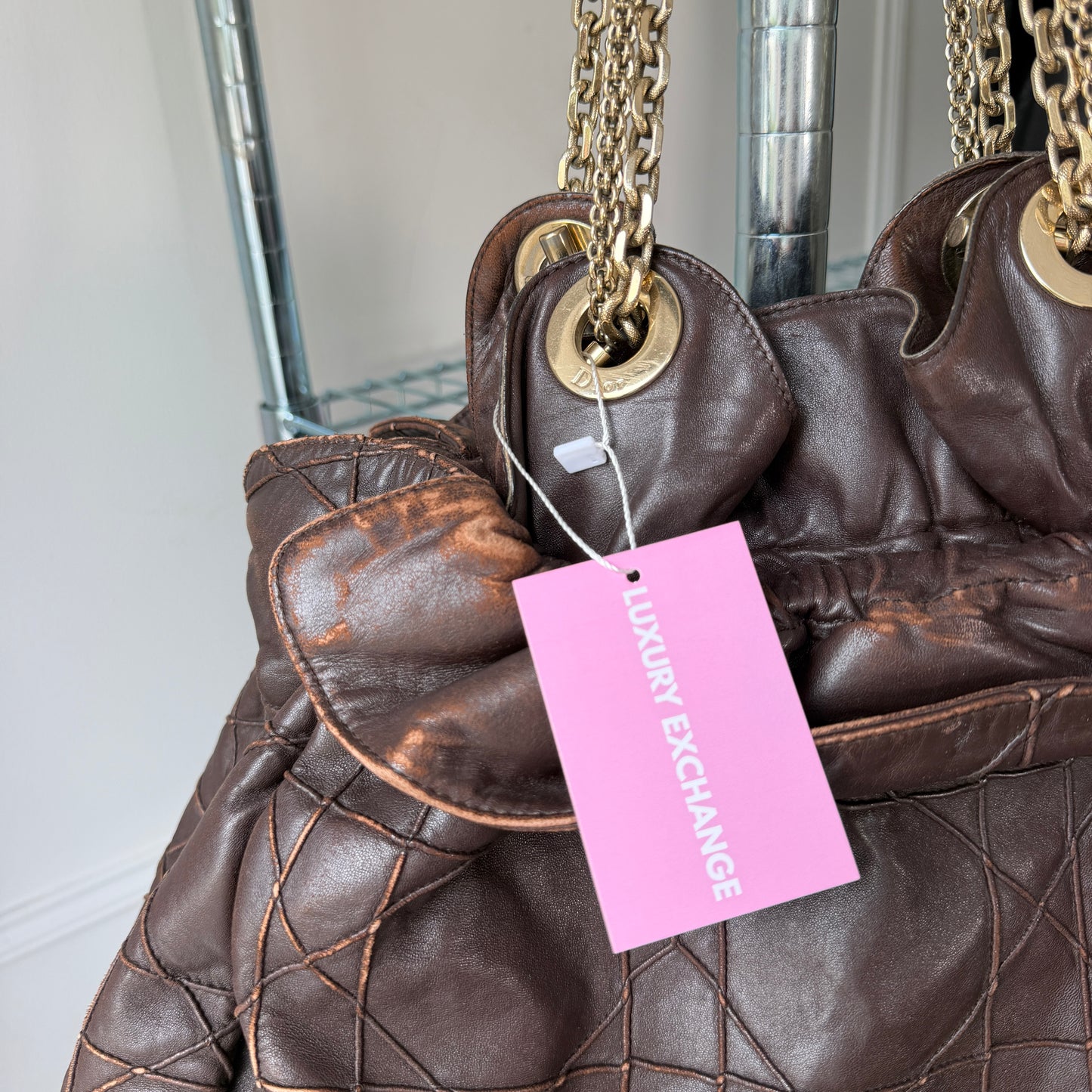 Pre-Owned Brown Leather Shoulder Bag