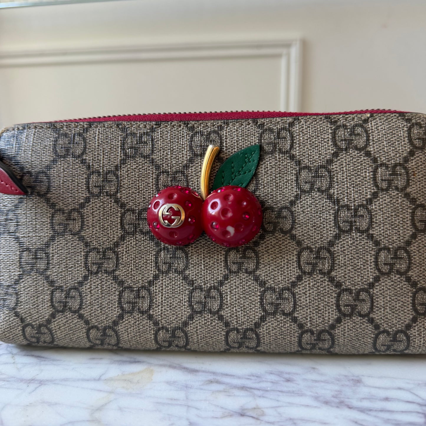 Pre-Owned GG Supreme Coated Canvas Wallet