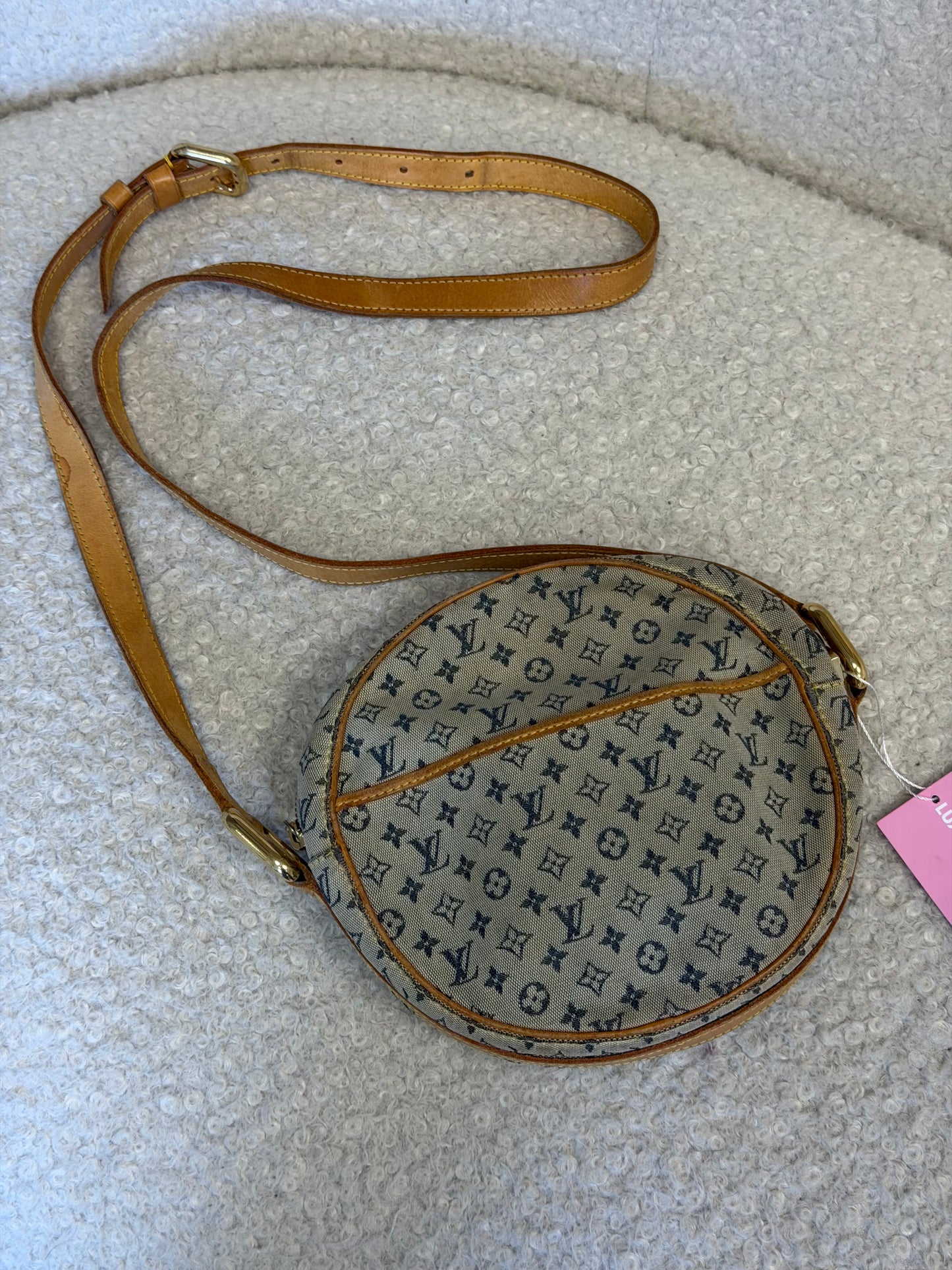 Pre-Owned Blue Mini Lin Canvas Jeanne Crossbody Bag