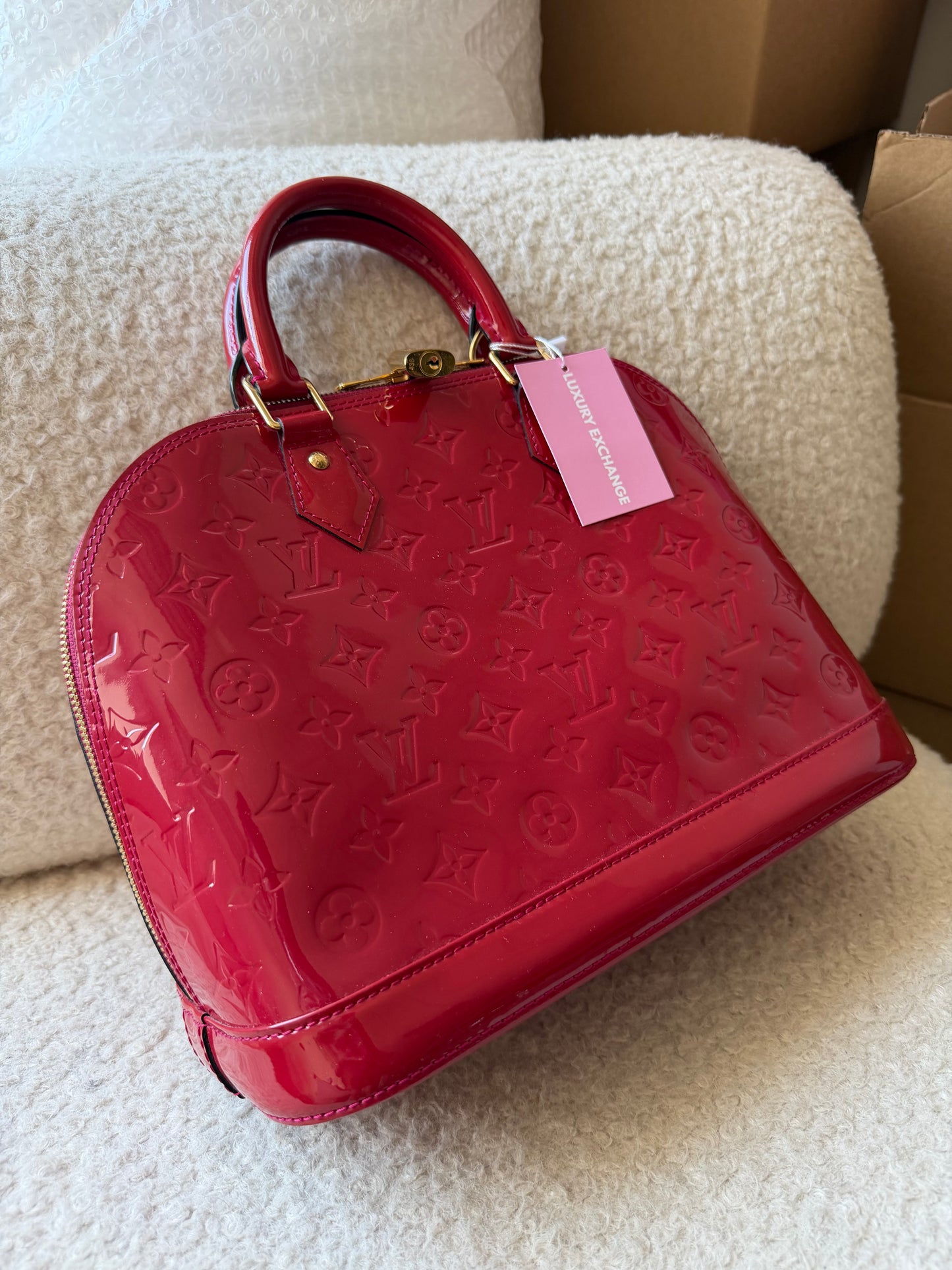 Pre-Owned Red LV Monogram Vernis Leather Alma PM