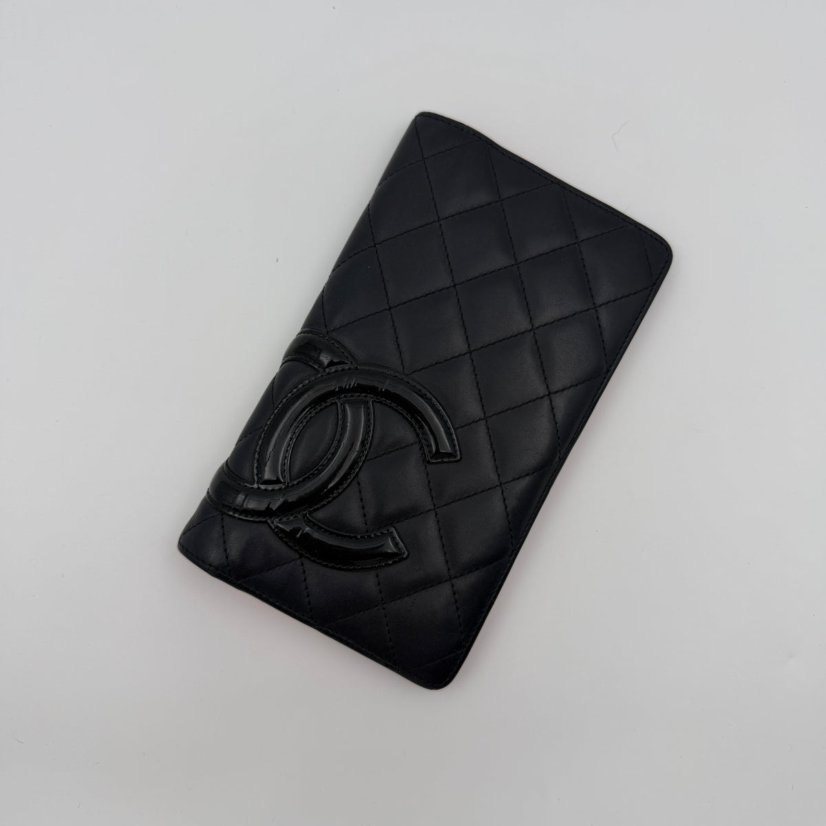 Pre-Owned Black Cambon Lambskin Leather Organiser Wallet