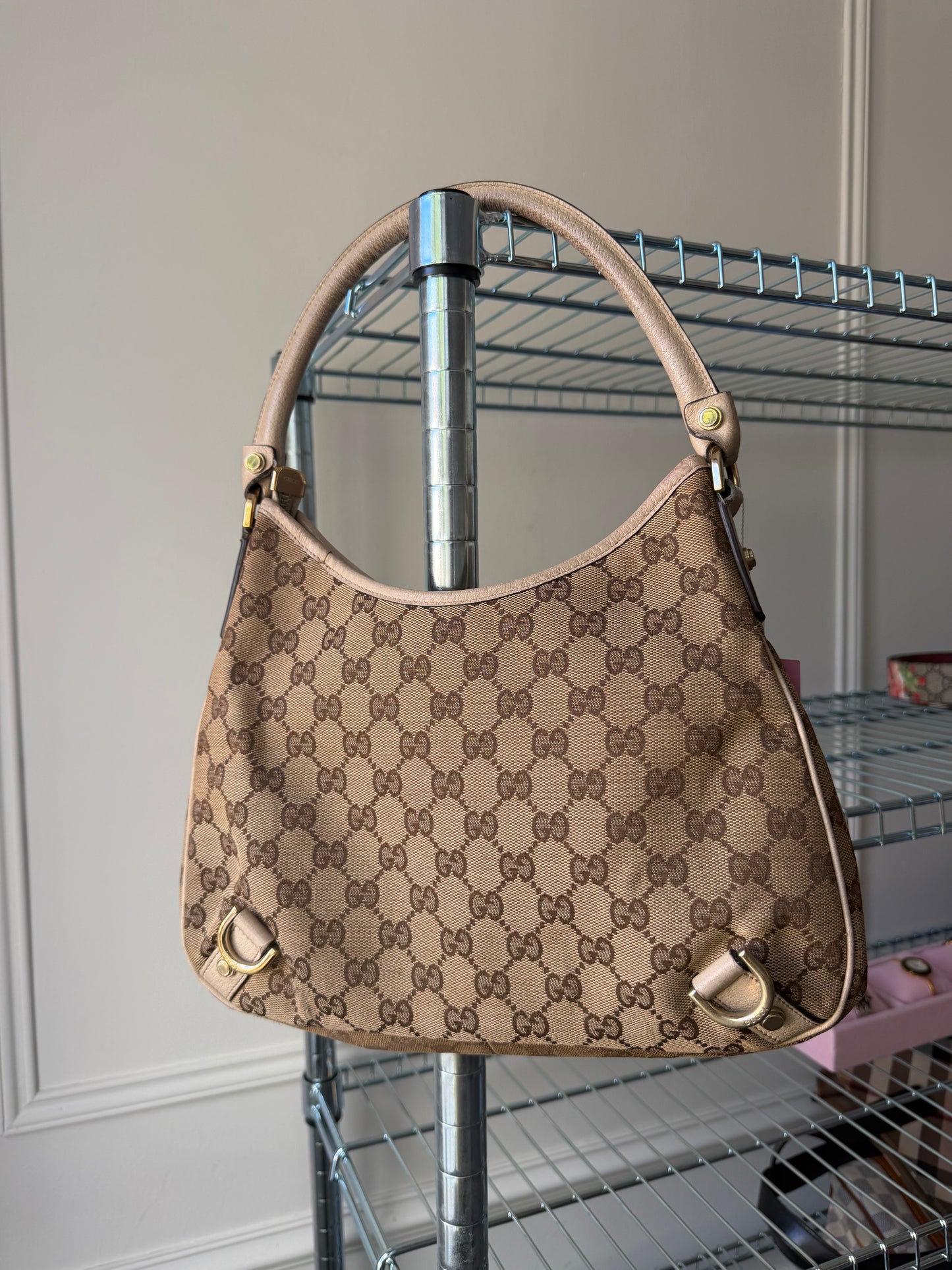 Pre-Owned Beige GG Canvas Hobo Shoulder Bag