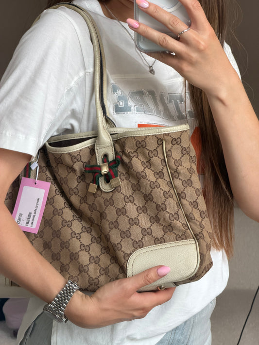 Pre-Owned Beige GG Canvas Princy Shopper Bag
