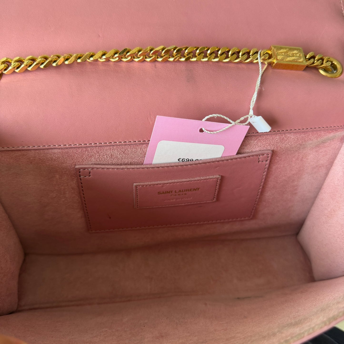 Pre-Owned Pink Leather Tassel Flap Crossbody Bag
