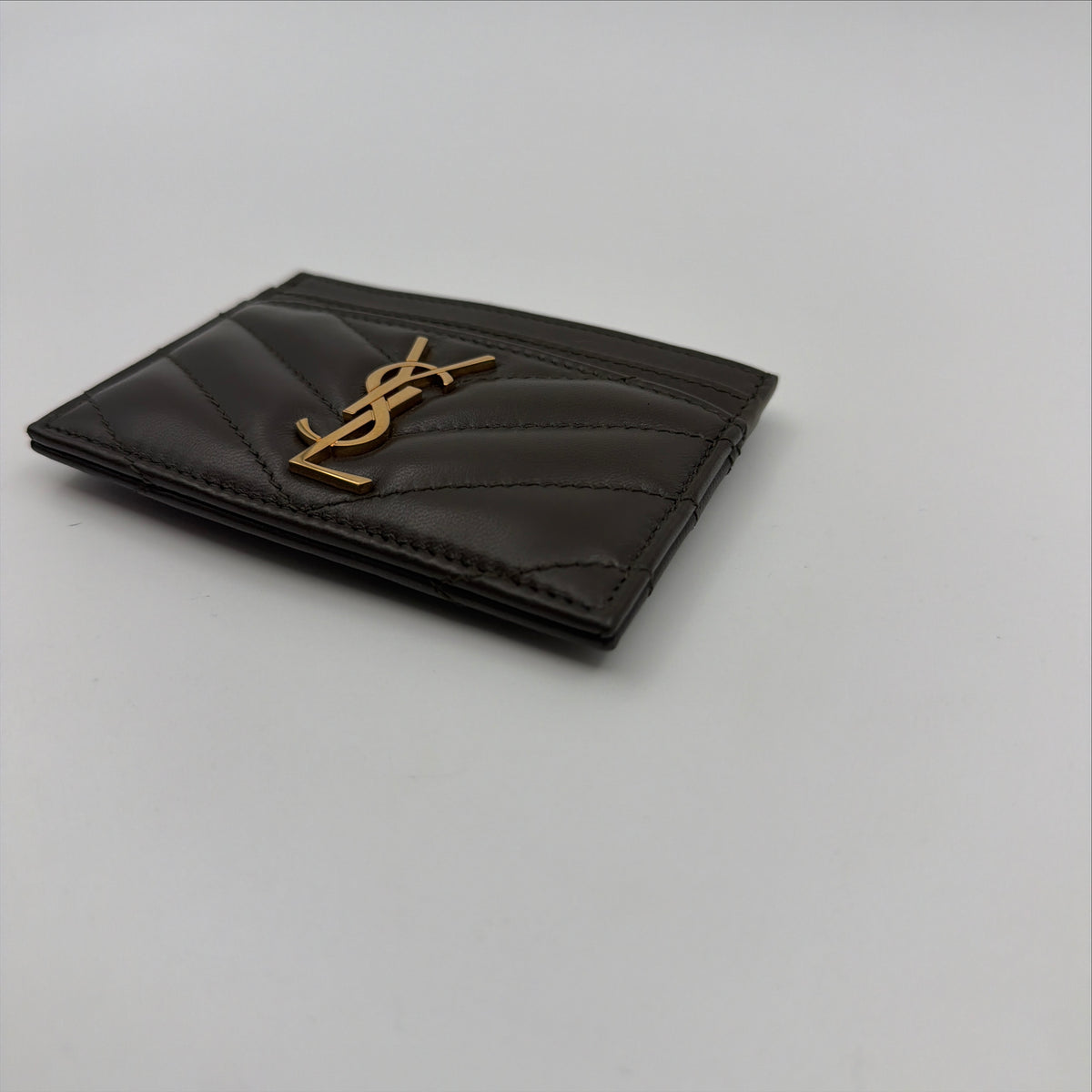 Pre-Owned Green Lambskin Leather Cardholder