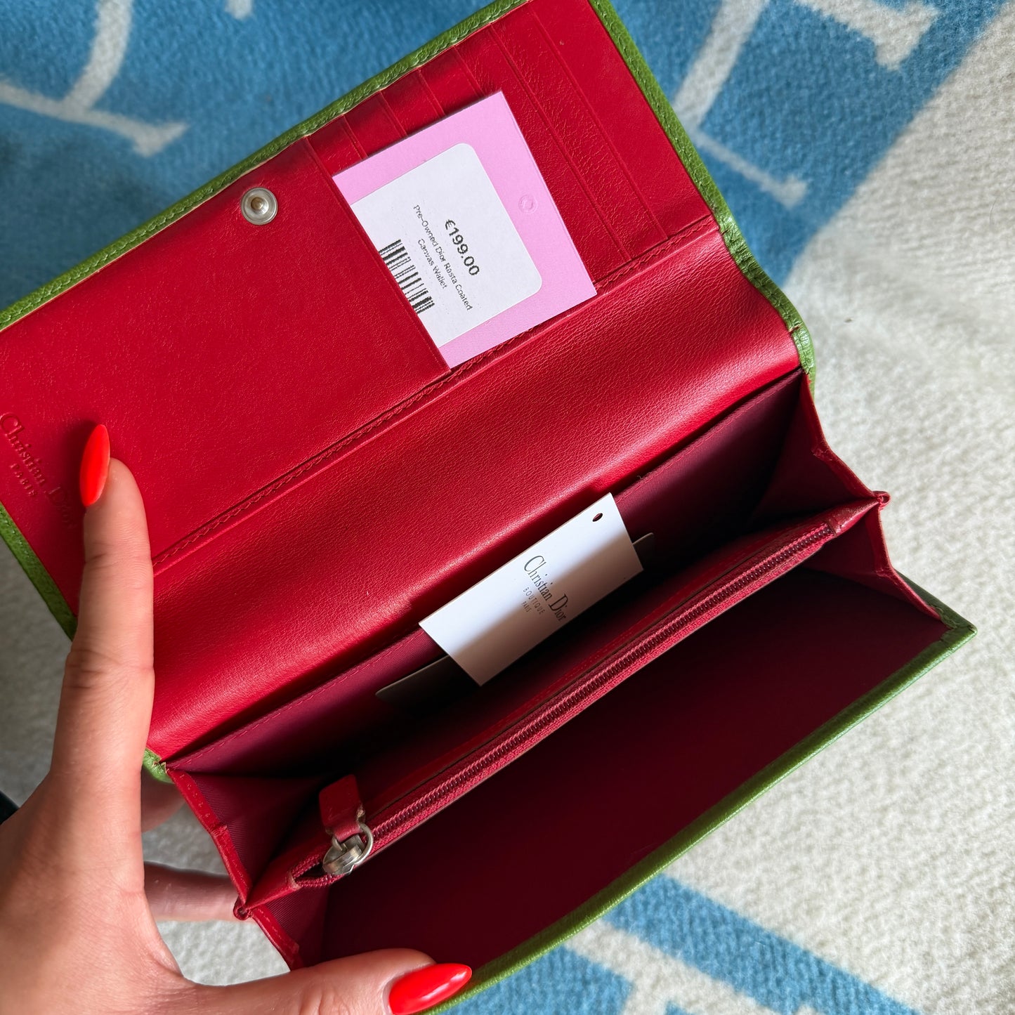 Pre-Owned Dior Rasta Coated Canvas Wallet