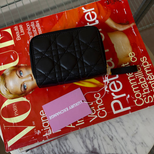 Pre-Owned Black Cannage Lambskin Leather Wallet