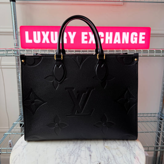 Pre-Owned Black Monogram Empreinte Leather OnTheGo MM