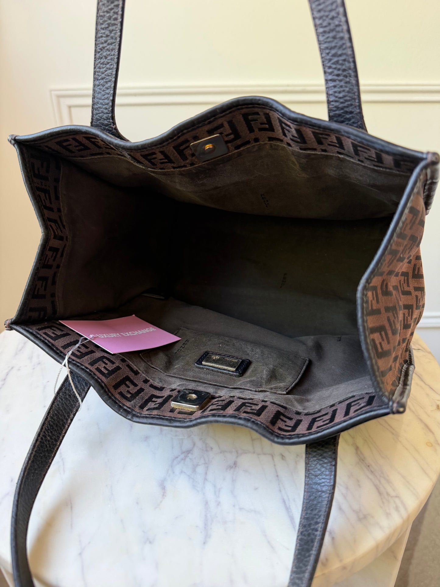 Brown/Black Zucchino Canvas Tote Bag