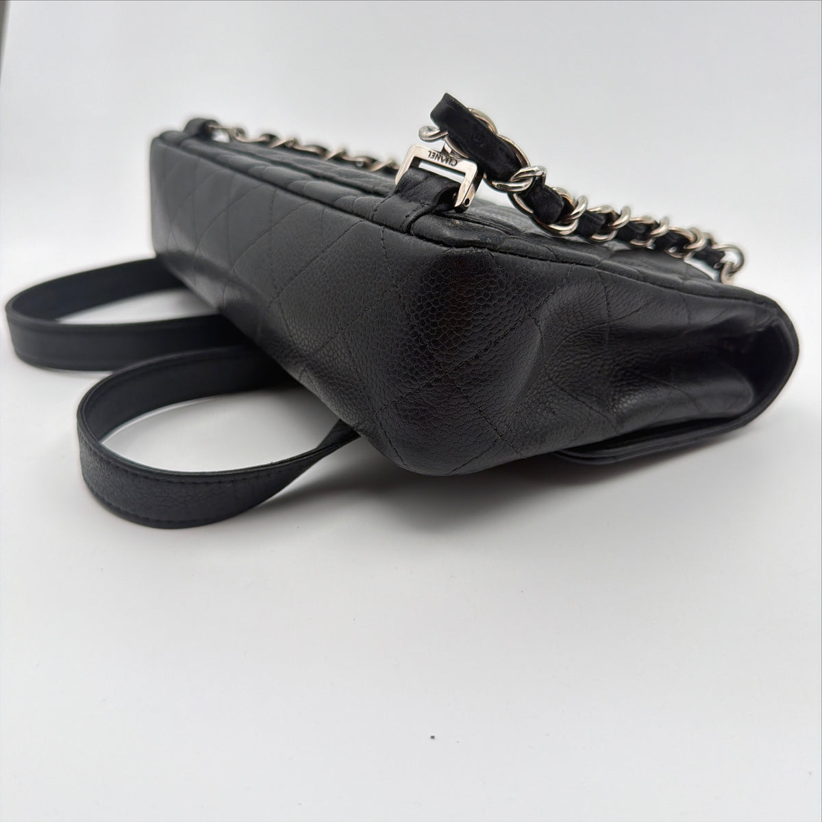 Pre-Owned Black Matelassé Caviar Leather Backpack