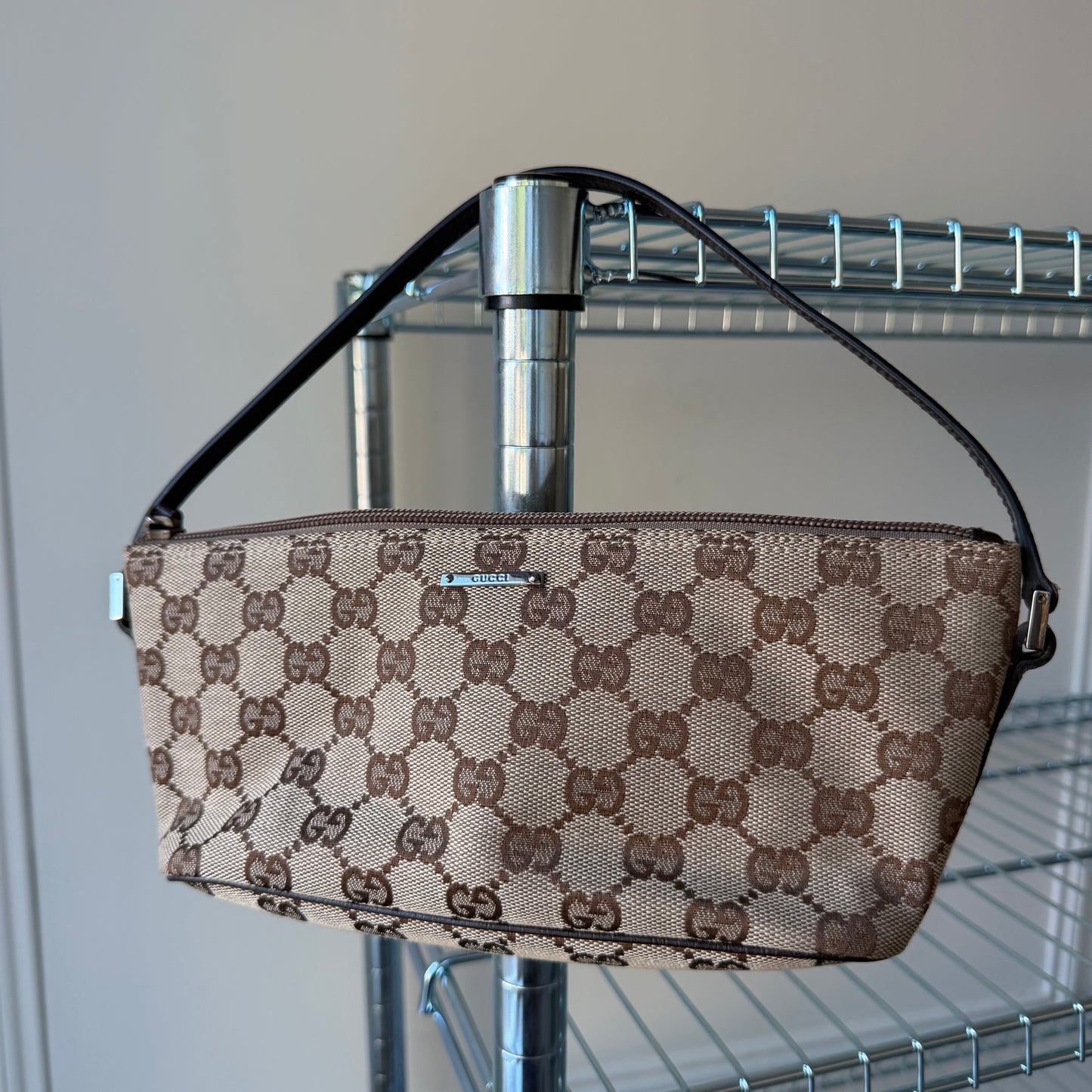 Pre-Owned Beige GG Canvas Boat Bag