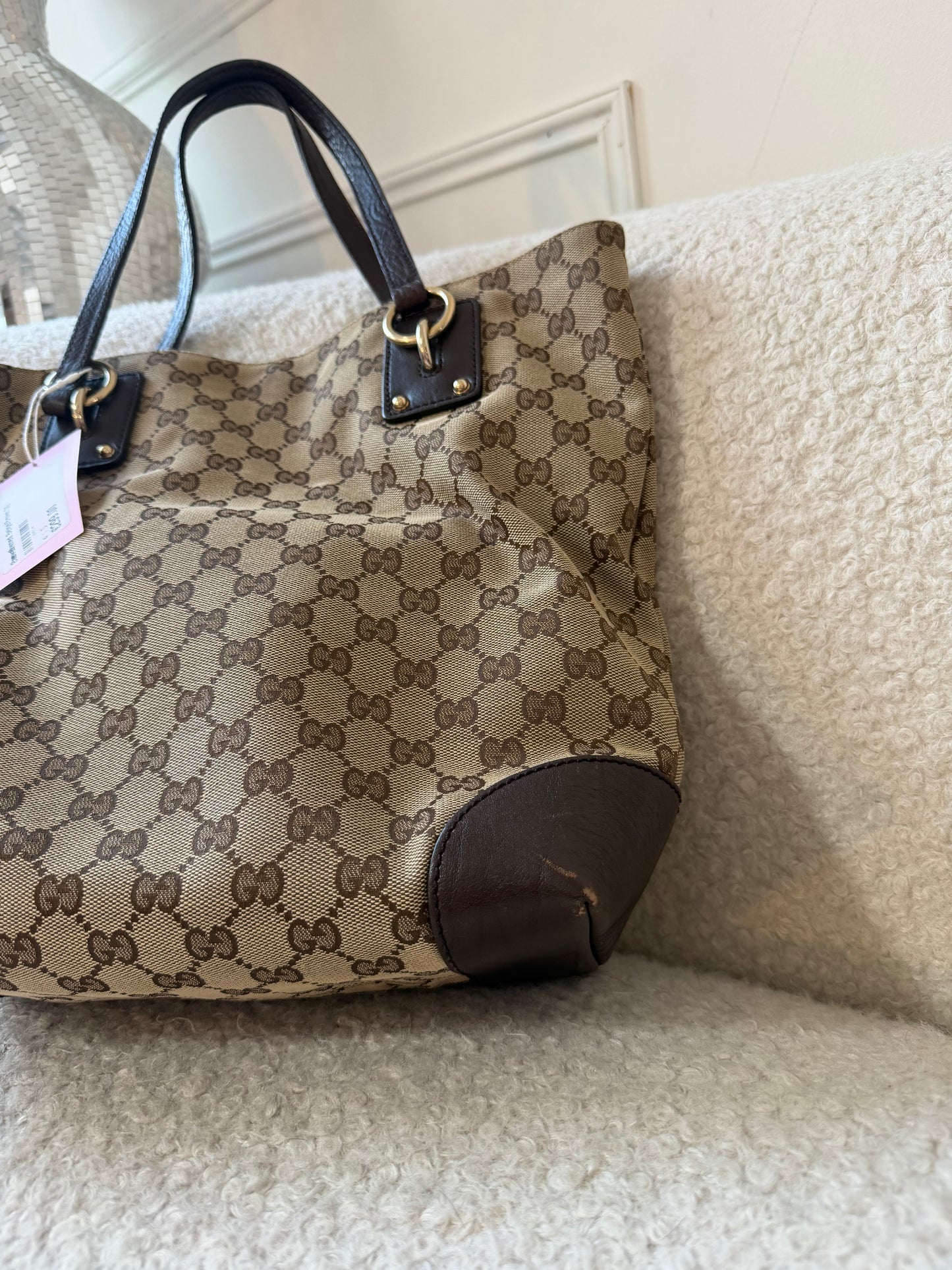 Pre-Owned Beige/Brown GG Canvas Tote Bag
