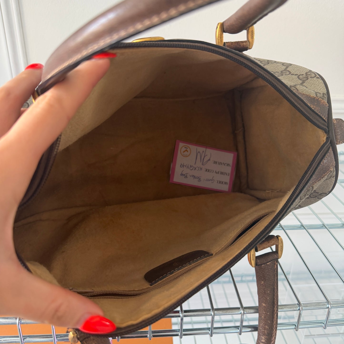 Pre-Owned GG Supreme Canvas Boston Bag