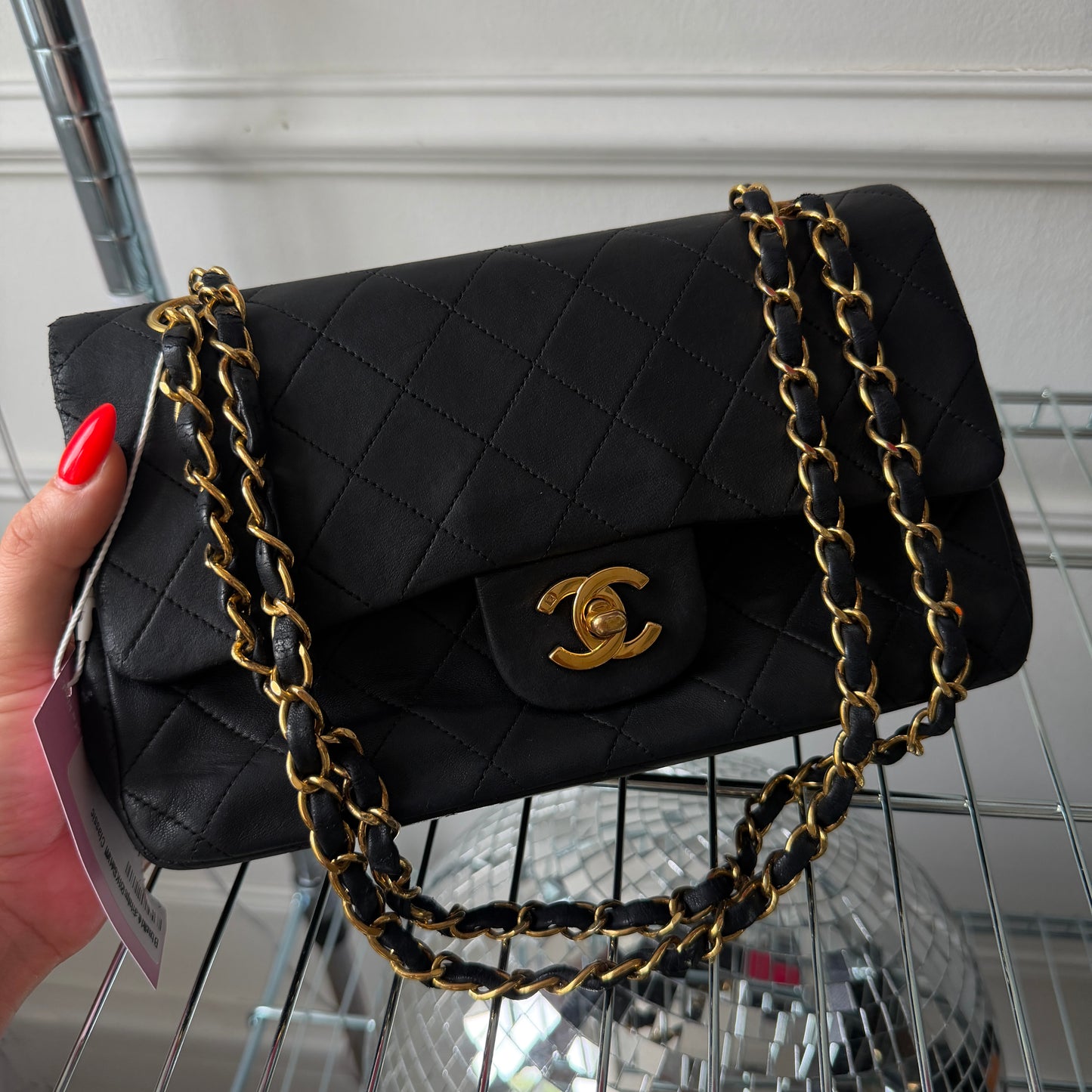 Black Lambskin Small Classic Double Flap 24KGHW