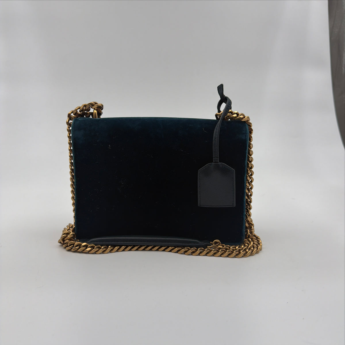 Pre-Owned Teal Velvet Sunset Single Flap Crossbody Bag