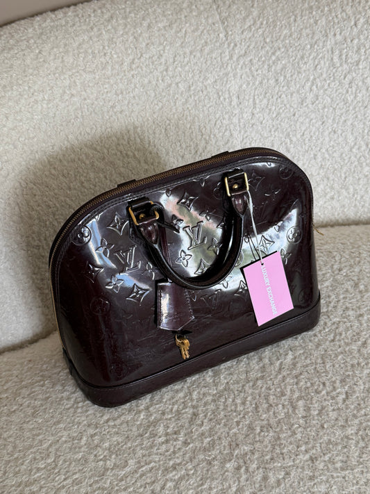 Pre-Owned Bordeaux Monogram Vernis Leather Alma PM