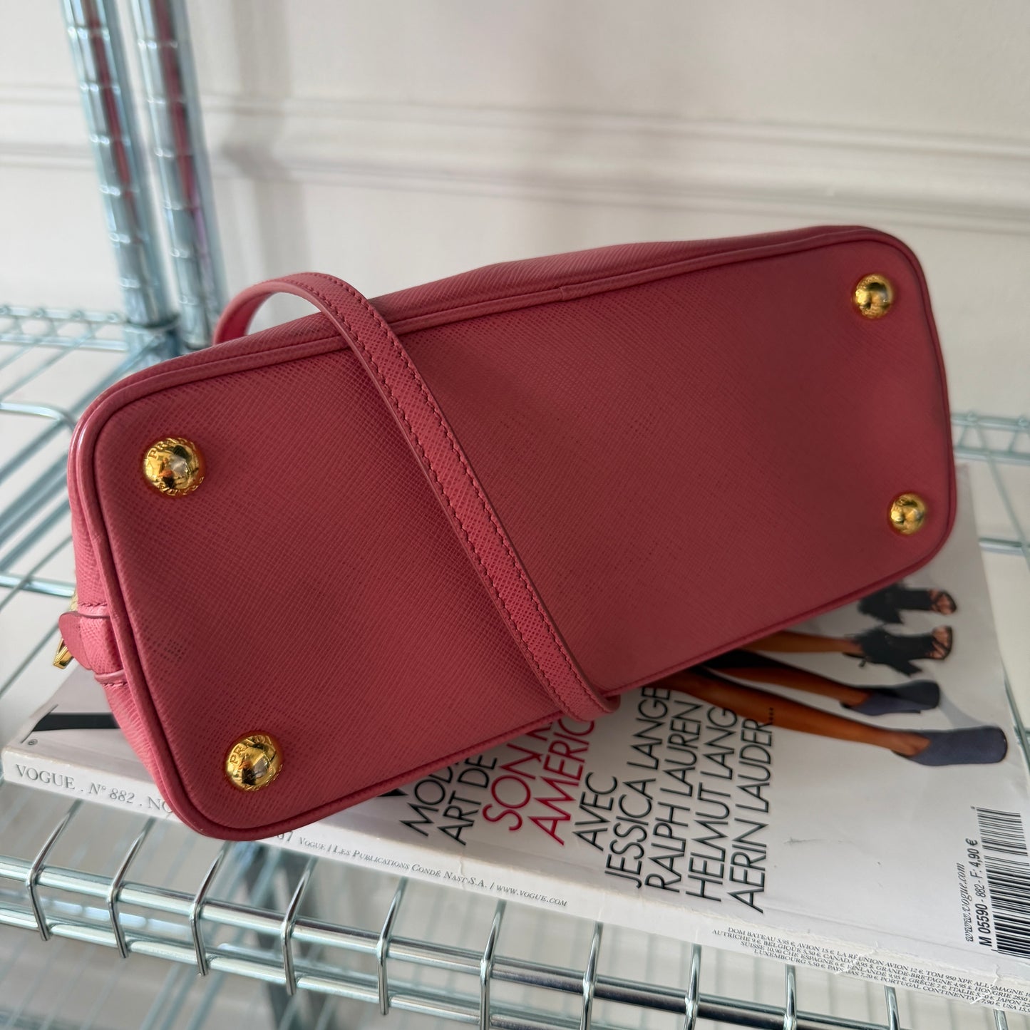 Pre-Owned Pink Saffiano Leather Crossbody Promenade Bag