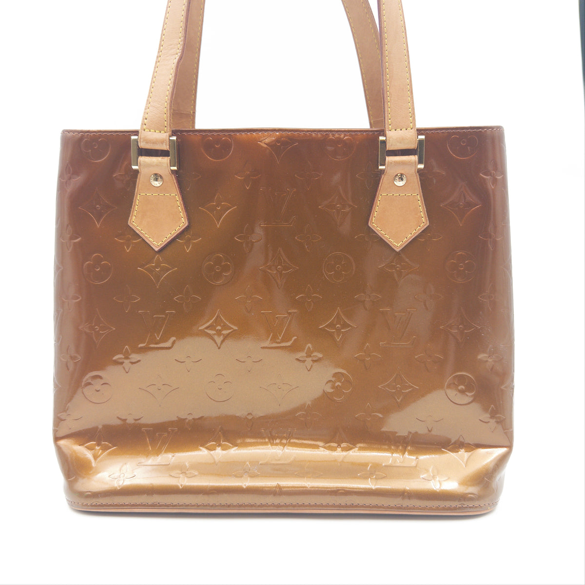 Pre-Owned Bronze Monogram Vernis Leather Shoulder Bag