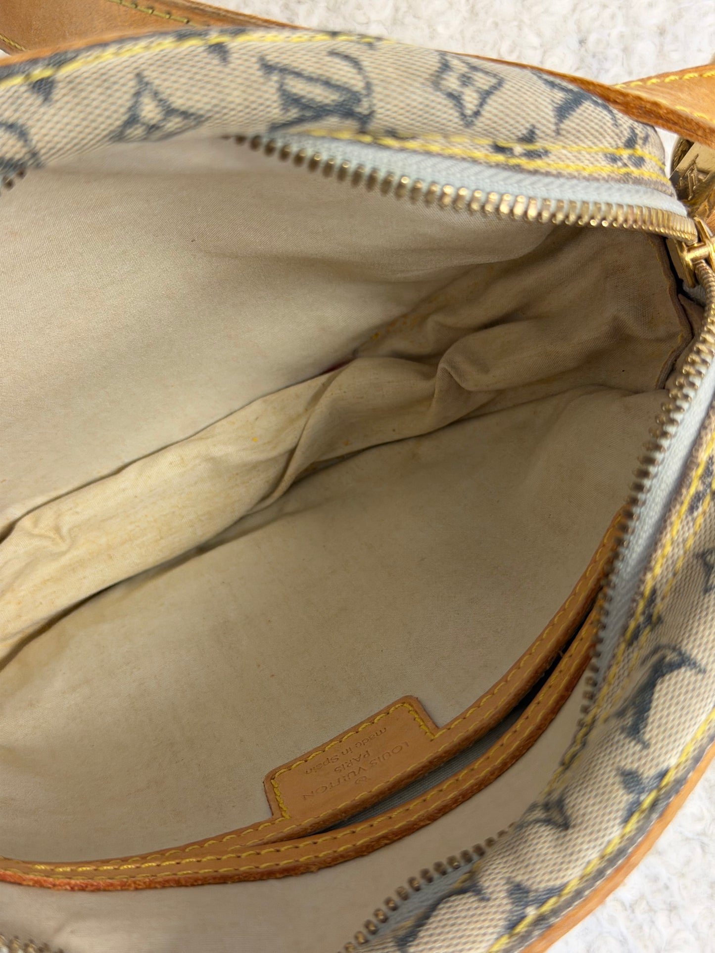 Pre-Owned Blue Mini Lin Canvas Jeanne Crossbody Bag