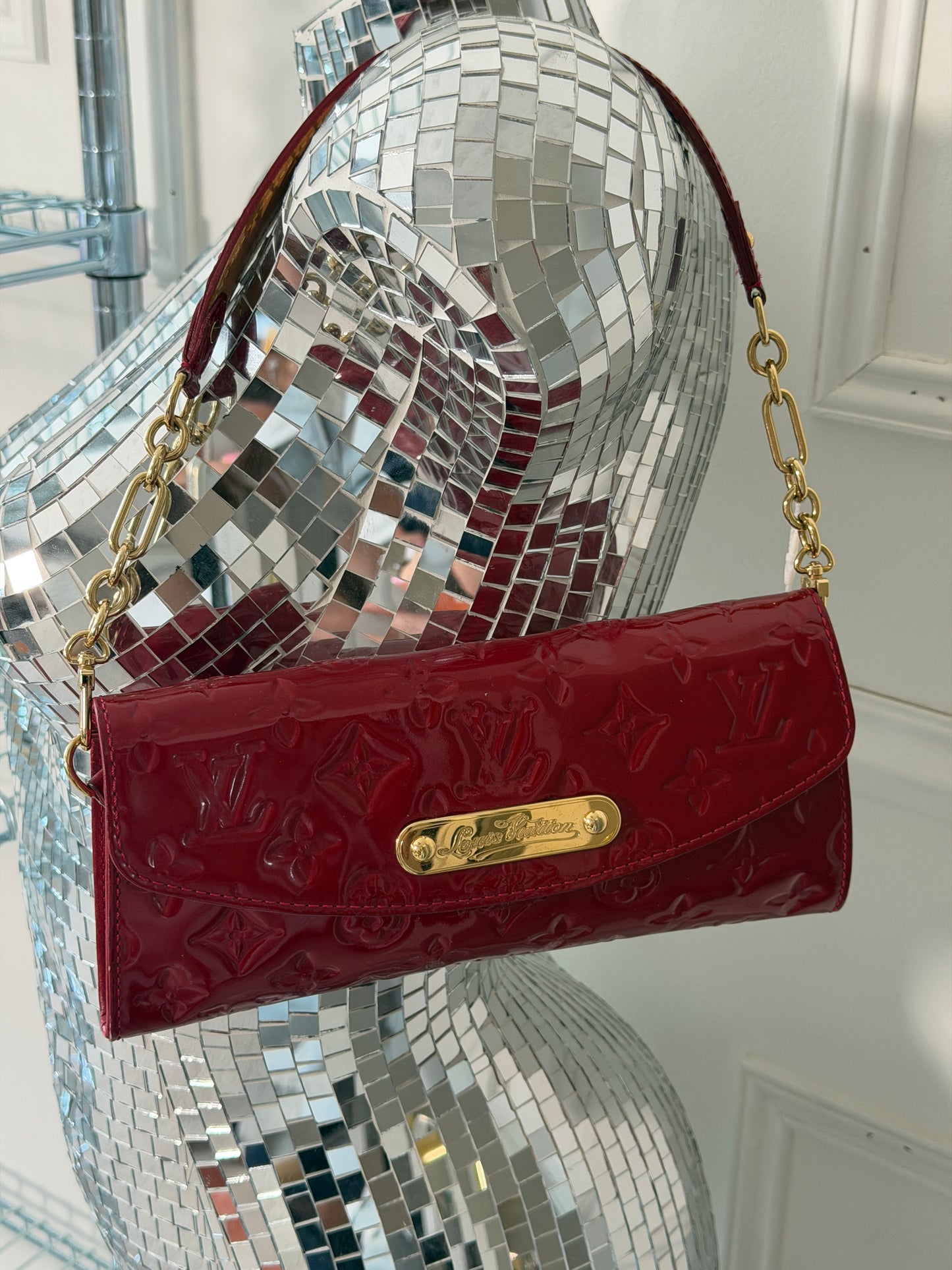 Pre-Owned Red Vernis Leather Handbag - 2 Way